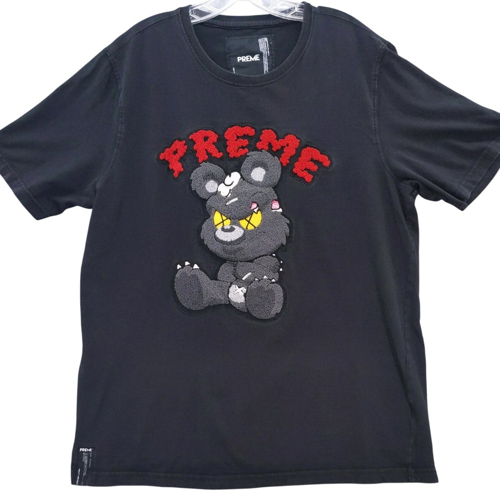 PREME Graphic T-Shirt Evil‎ Zombie Teddy Bear 3D Embroidered Cotton Tee 2XL